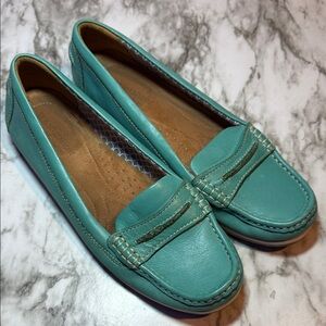 Naturalizer Aqua Teal Loafer Leather Women’s Flats Sz 9